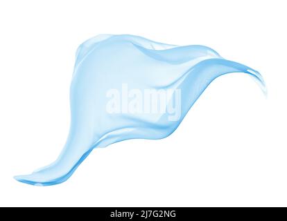 Blau Stoff Stoff Textil Wind Seide Welle Hintergrund Mode Stockfoto