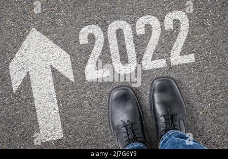 Text auf der Straße - 2022 Stockfoto