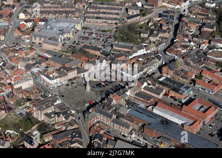 Luftaufnahme des Stadtzentrums von Ripon, North Yorkshire, Großbritannien Stockfoto