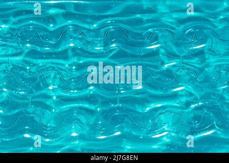 Textur der aufblasbaren Aqua Farbe Matratze auf dem Wasser Stockfoto