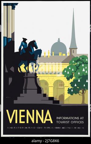 Vintage 1920s Reiseplakat - Wien , Österreich Stockfoto