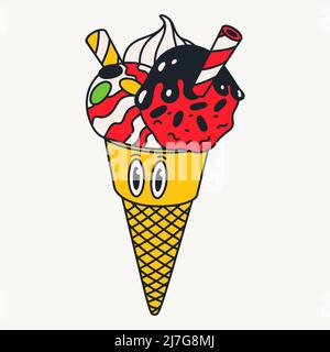 Cartoon Vektor lustig niedlich Comic-Figuren, Eis-Membran Stock Vektor