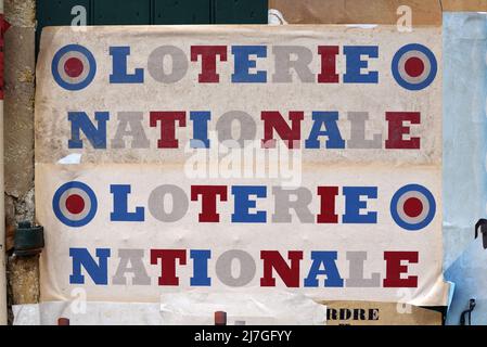 Vintage Poster oder Old Poster für die französische National Lottery oder Loterie Nationale France Stockfoto