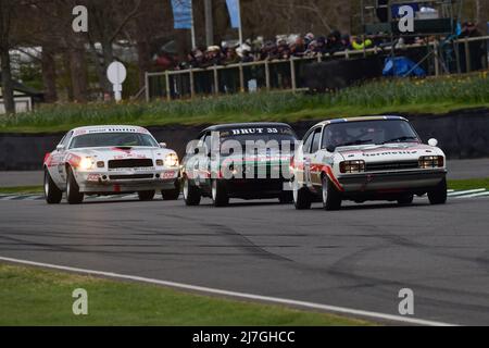 John Spiers, Ford Capri Mk2 3 Liter S, Ludovic Lindsay, Ford Capri III 3 Liter S, Jack Tetley, Chevrolet Camaro Z28, Gerry Marshall Trophy Sprint Race Stockfoto