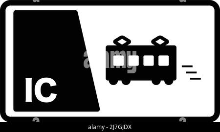 Symbol für Zug-IC-Karte. Bearbeitbarer Vektor. Stock Vektor