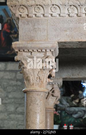 Amaseno, Frosinone, Latium. Stiftskirche Santa Maria Assunta. Stockfoto