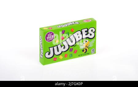 Box JUJUBES fettfreie Süßigkeiten Stockfoto