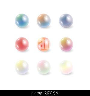 Perlen Schmuck Set Farblinien Farbverläufe Stock Vektor