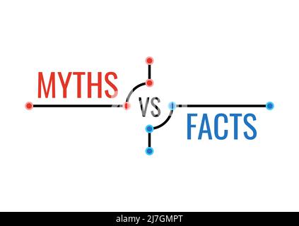 Mythen vs Fakten Abzeichen Vektor flach Symbol. Stock Vektor