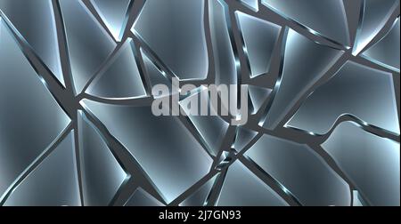 Zerbrochener Glasrahmen. Zerschmetterte Fenster transparente Stücke. Realistische scharfe Scherben. Beschädigte Fragmente. Zerbrochene Spiegelteile. Windschutzscheibenoberfläche Stock Vektor