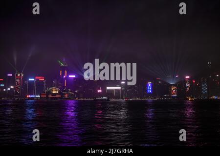 Symphonie der Lichter Hongkong Stockfoto