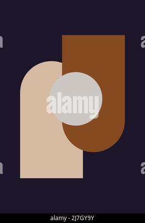 Wandkunst, minimalistischer abstrakter Kunsthintergrund. Abstraktes Design. Verschiedene Formen. Moderne Kunst isoliert Vektorgrafiken. Minimalistische geometrische Rahmen. Bo Stock Vektor