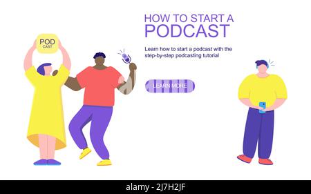 Podcast Cover Art Design. Frauen-Podcast Stock Vektor