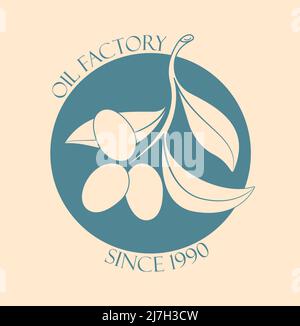 Frisches Curling grün Cartoon Olive Logo Stock Vektor