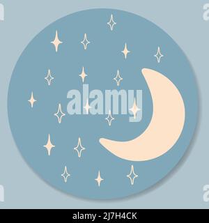 Dekorative Designelemente. Mond und Sterne Stock Vektor