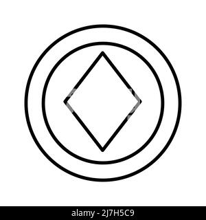 Icon Diamond Slot Machine Linie, editierbare Kontur. Glücksspielsymbol, Objekt. Vektorgrafik Stock Vektor