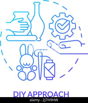 DIY Approach Blue Gradient Concept Icon Stock Vektor