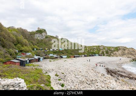 Landschaftsfoto von Church Ope Cove in Portland in Dorset Stockfoto