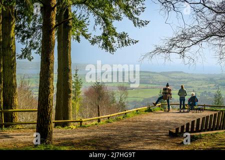 Der Blick über die exe-Mündung vom Manhead Forest Stockfoto