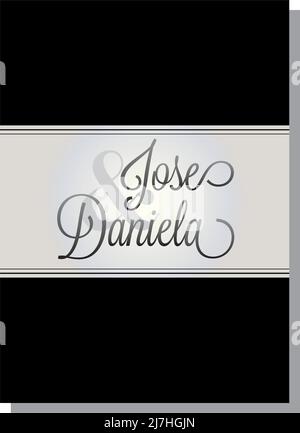 Isolierte dunkle Karte Hochzeit Einladung Vektor Illustration Stock Vektor