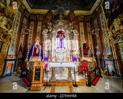 Kapelle unseres Vaters Jesus von der Passion (Capilla del Nuestro Padre Jesus de la Pasion) in der Stiftskirche des göttlichen Erlösers - Sevilla, Spanien Stockfoto