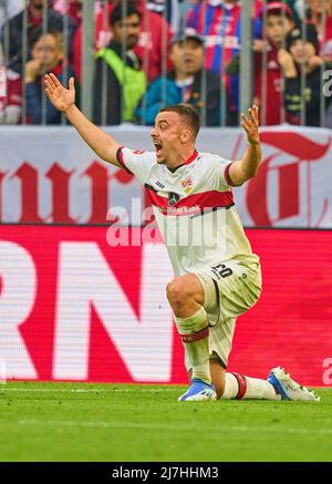 München, Deutschland, 08/05/2022, Philipp FÖRSTER, VFB 20 im Spiel FC BAYERN MÜNCHEN - VFB STUTTGART 2-2 1.Deutsche Fußballliga am 08. Mai 2022 in München, Deutschland. Saison 2021/2022, Spieltag 33, 1.Bundesliga, München, 33.Spieltag. FCB, © Peter Schatz / Alamy Live News - die DFL-VORSCHRIFTEN VERBIETEN DIE VERWENDUNG VON FOTOS als BILDSEQUENZEN und/oder QUASI-VIDEO - Stockfoto