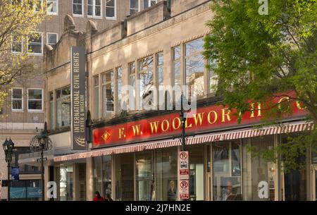 International Civil Rights Center und Museum im Firmengebäude von Woolworth in Greensboro, North Carolina Stockfoto