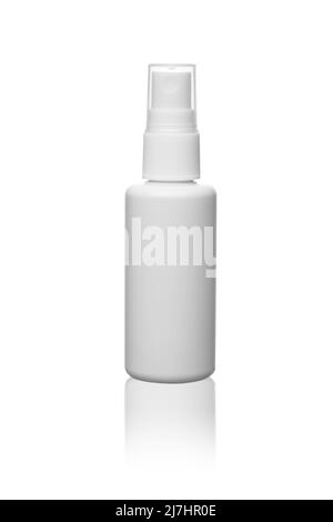 Weiße Hautpflegeflasche im Hintergrund mit Platz zum Kopieren Stockfoto