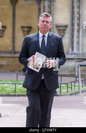 London, England, Großbritannien. 9.. Mai 2022. Sir GRAHAM BRADY, Vorsitzender des Ausschusses 1922, wird den Danksagedienst für den verstorbenen Regierungsminister James Brokenshire verlassen. (Bild: © Tayfun Salci/ZUMA Press Wire) Stockfoto