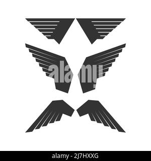 Vektor-Satz von Logos von Flügeln. Stock Vektor
