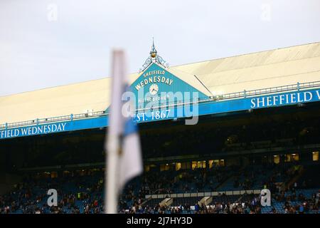 Hillsborough Stadium, Sheffield, England - 9.. Mai 2022 The old stand - before the game Sheffield Mittwoch gegen Sunderland, Sky Bet League One, (Play off second leg) 2021/22, Hillsborough Stadium, Sheffield, England - 9.. Mai 2022 Credit: Arthur Haigh/WhiteRoseFotos/Alamy Live News Stockfoto