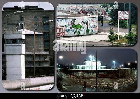 Die Berliner Mauer war eine bewachte Betonbarriere, die Berlin von 1961 bis 1989 physisch und ideologisch teilte. Stockfoto