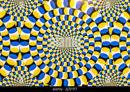 Abstrakte Illusion Hintergrund mit der Illusion von Bewegungsobjekten Stockfoto