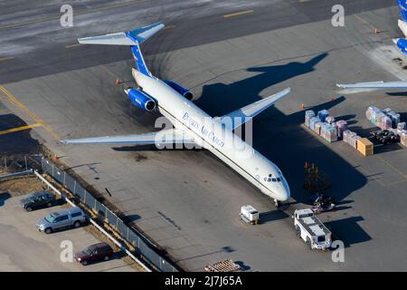 Everts Air Cargo McDonnell Douglas MD-83. Frachttransport durch Everts Cargo MD-83, auch MD-83F von MD-80 genannt. N961CE Flugzeug. Stockfoto