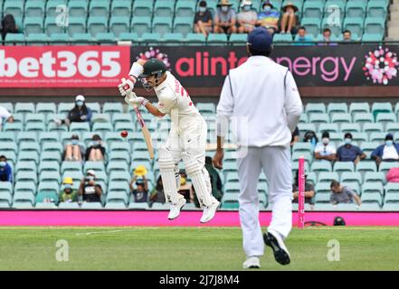 Will Pucovski hat sein Testdebüt für Australien beim dritten Test gegen Indien beim SCG gemacht. Regen stoppte das Spiel nach einer halben Stunde am ersten Tag. Mit: David Warner wo: Sydney, Australien Wann: 07. Januar 2021 Credit: WENN.com Stockfoto