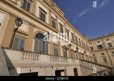 Architektur und Details der Villa reale, Palast, neoklassizistisches Gebäude im königlichen Park der Monza Stockfoto