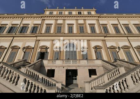 Architektur und Details der Villa reale, Palast, neoklassizistisches Gebäude im königlichen Park der Monza Stockfoto