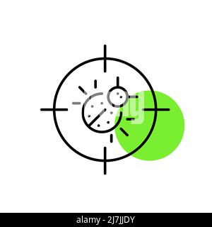 Intelligente, automatisierte Schädlingsbekämpfung. Pixel-perfekte, bearbeitbare Kontursymbole Stock Vektor