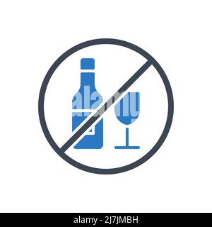 Kein Symbol für eine Vektorglyphe im Zusammenhang mit dem Alkoholzeichen Stock Vektor