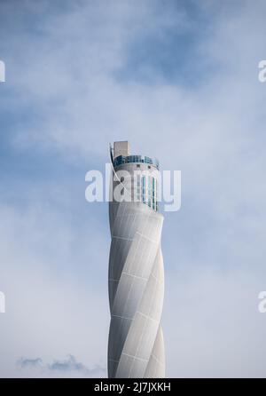 Rottweil, Deutschland. 07.. Mai 2022. Der TK-Elevator Testturm in Rottweil. Kredit: Silas Stein/dpa/Alamy Live Nachrichten Stockfoto