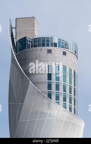 Rottweil, Deutschland. 07.. Mai 2022. Der TK-Elevator Testturm in Rottweil. Kredit: Silas Stein/dpa/Alamy Live Nachrichten Stockfoto