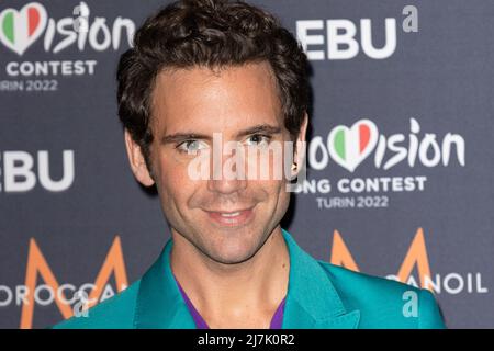 Turin (Italien) 9.. Mai 2022. Mika nimmt an der Pressekonferenz des Eurovision Song Contest auf dem Olympischen Gelände Teil. Turin (Italien) am 9.. Mai 2022. Foto von Marco Piovanotto/ABACAPRESS.COM Stockfoto