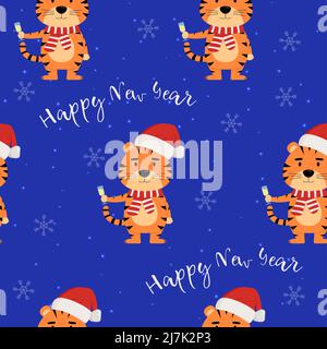 Happy chinese New year nahtlose Muster. Jahr des Tigers Stock Vektor