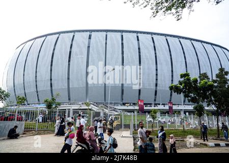 Die Atmosphäre des Vormittags vor den Gebeten im Jakarta International Stadium (JIS) jakarta Stockfoto