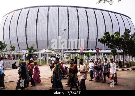 Die Atmosphäre des Vormittags vor den Gebeten im Jakarta International Stadium (JIS) jakarta Stockfoto