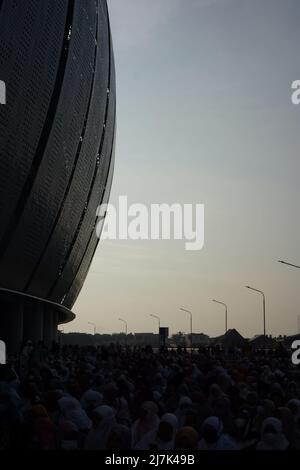 Die Atmosphäre des Vormittags vor den Gebeten im Jakarta International Stadium (JIS) jakarta Stockfoto