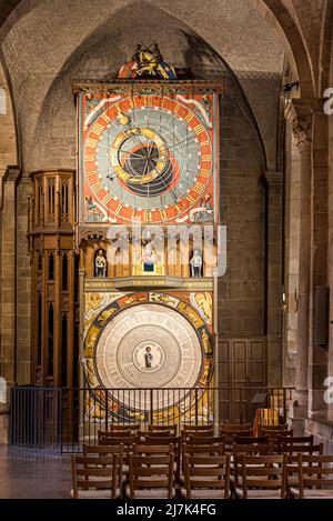 Die astronomische Uhr in der Kathedrale von Lund, Schweden, 9. Mai 2022 Stockfoto