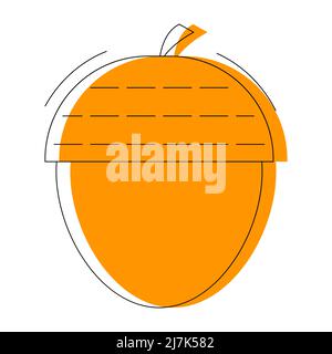 Acorn-Symbol auf weißem Hintergrund isoliert. Flache Vektorgrafik. Stock Vektor