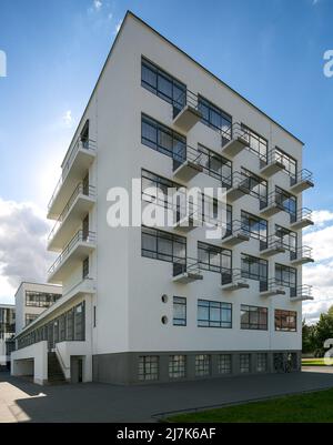 Dessau Bauhaus Prellerhaus 6393 baut 1925-26 von Walter Gropius U a Ostfassade Stockfoto