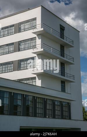 Dessau Bauhaus Prellerhaus 6403 baut 1925-26 von Walter Gropius U a Fassadenausschniit von Südosten Stockfoto